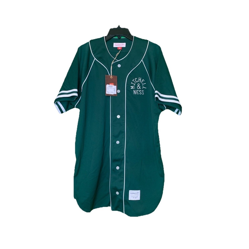 Mitchell & Ness Green Baseball Jersey Large Authentic Vintage Style Set NWT Rare